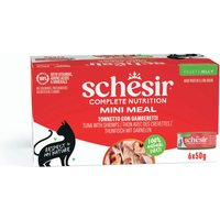 Schesir Complete Nutrition filé i gelé 6 x 50 g i burk - Tonfisk med räkor