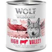 Lot Wolf of Wilderness - Single Protein pour chien 24 x 800 g - High Valley, bœuf