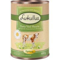Lukullus Menu de printemps, cœur de veau pour chien - 6 x 400 g