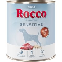 24x800g Rocco Sensitive agneau et riz pâtée pour chien
