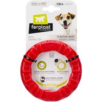 Anneau à mâcher Ferplast Smile, rouge pour chien - taille S : 12 cm de diamètre x H 2,4 cm