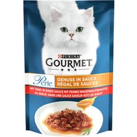 24x85g Gourmet Perle Régal de sauces bœuf dans une sauce saveur rôti de bœuf - Pâtée pour chat