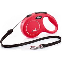 Laisse cordon flexi New Classic rouge, 8 m pour chien - taille S : jusqu'à 12 kg