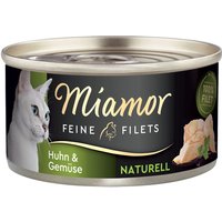 Paquet économique : 12x80g Miamor Fine Filets Naturelle paquet d'essai poulet & légumes nourriture pour chat humide