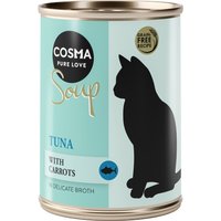 6x100g Cosma Soup thon, carotte - Pâtée pour chat