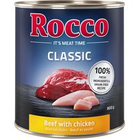 6x800g Rocco Classic bœuf, poulet - Pâtée pour chien