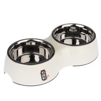 Gamelle double TIAKI en mélamine pour chat - capacité : 2 x 800 mL, 16 cm de diamètre