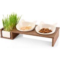 CanadianCat Company voerbar Cat Diner hout: 2x250 ml, Ø15cm kat