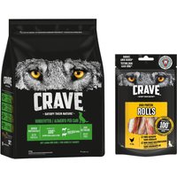 2,8kg Adult agneau, bœuf Crave croquettes pour chien + 8x50g poulet Crave Friandises : -15 % !