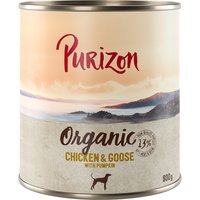 Purizon Ekologisk 6 x 800 g - Ekologisk Kyckling & Ekologisk Gås med Ekologisk Pumpa