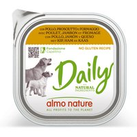 Almo Nature Daily 18 x 300 g Alimento umido per cane - con Pollo, Prosciutto e Formaggio