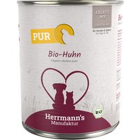 Herrmann's Bio Carne pura / Carne pura Bio 12 x 800 g umido per cani e gatti - Pollo Bio