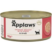 6x156g poulet, canard Applaws - Nourriture pour Chat