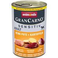 Lot animonda GranCarno Adult Sensitive 24 x 400 g pour chien - pure dinde, pommes de terre