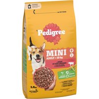 Pedigree Mini Adult 10 kg med nötkött och grönsaker - 1,4 kg
