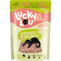 12x70g Extra Food thon et crevettes en gelée Lucky Lou nourriture humide pour chat