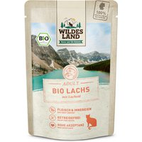 12x 85g Wildes Land Bio Somon bio PUR & Ulei de somon Hrană umedă pentru pisici