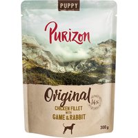 6x 300g Purizon Puppy filet de poulet avec gibier & lapin nourriture pour chiens humide