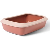 Bac à litière avec rebord Savic Iriz pour chat - 50 cm - rose champagne / rouge toscane
