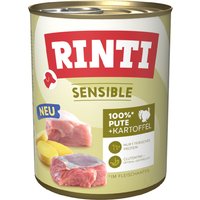 Lot économique RINTI Sensible 12 x 800 g pour chien - dinde, pommes de terre