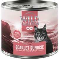 Wild Freedom Adult "Red" 6 x 200 g - receita sem cereais - Scarlet Sunrise - Carne de porco, salmão e atum