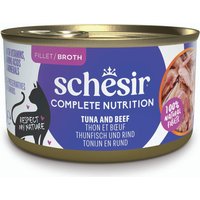 24x85g Ton cu vită Complete Nutrition Schesir Hrană umedă în supă pisici