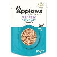 Paquet économique 24x50g filet de thon Applaws Natural Kitten en bouillon Nourriture humide pour chats
