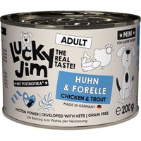 6x200g Lucky Jim MINI Adult poulet et truite nourriture humide pour chien