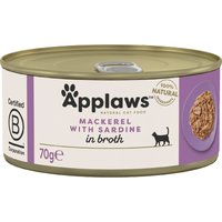 6x70g Applaws, maquereau & sardine - Pâtée pour chat