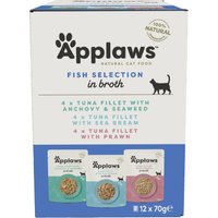 Applaws Pouch med buljong mixpack 12 x 70 g - Mixpack fisk (3 sorter) 12 x 70 g
