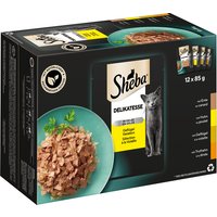 Multipack Sheba Variations i portionspåse 12 x 85 g - Delicatesse in Jelly Fjäderfä