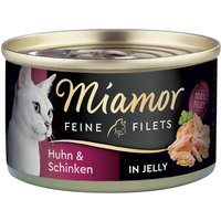 6x100g Miamor Filets Fins poulet, jambon en gelée - Pâtée pour chat