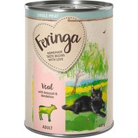Feringa Single Meat Menus à la viande 6 x 410 g pour chat - veau, brocolis, pissenlit