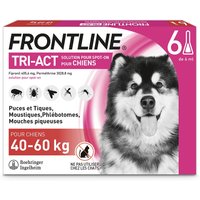 6 pipettes Frontline Tri Act pour chien de très grande taille, 40 à 60 kg