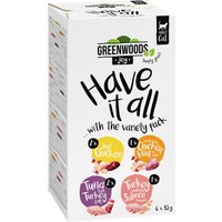 6x85g Greenwoods Joy lot mixte 4 variétés - Pâtée pour chat