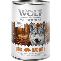 Ekonomipack: Wolf of Wilderness Adult - Single Protein 12 x 400 g - Oak Woods - Wild Boar