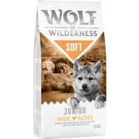 Multipack risparmio! 2 x 12 kg Wolf of Wilderness Adult Soft Crocchette semi-umide per cani - Junior "Wide Acres" - Pollo
