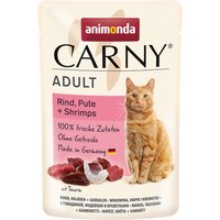 animonda Carny Pouch 12 x 85 g - Nötkött, kalkon & räkor
