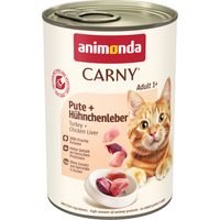 12x400g Adult dinde, foie de poulet Animonda Carny - pâtée pour chat