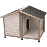 Trixie Natura Lodge med altan Stl. M/L: B 130 x T 100 x H 105 cm, grått (2 paket*)