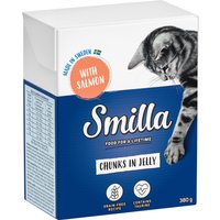 Smilla Hapjes in Saus 24 x 370 en Smilla Hapjes in Gelei 24 x 380 g Kattenvoer - Zalm in Gelei