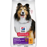 Multipack risparmio! 2 x Hill's Science Plan Crocchette per cani - 2 x 14 kg Adult 1+ Sensitive Stomach & Skin Medium con Pollo