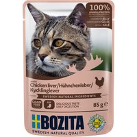 24x85g Bouchées en gelée foie de poulet Bozita - Pâtée pour chat