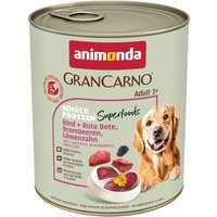 animonda GranCarno Adult Superfoods 6 x 800 g - Nötkött & rödbetor, björnbär, maskros