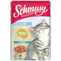 12 x 100 g Schmusy Ragout Kitten en sauce dinde Nourriture pour chat humide
