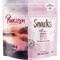 3x40g Friandises canard, poisson sans céréales Purizon - Friandises pour chat