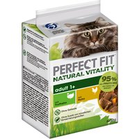 6x50g Natural Vitality Adult poulet, dinde Perfect Fit - Pâtée pour chat