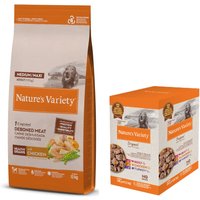 12 kg Nature's Variety Medium/Maxi + 4 x 300 g Paté No Grain på köpet! - Healthy Grains Adult kyckling