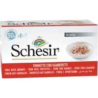 6x50g Small en gelée thon, crevettes Schesir - Nourriture pour Chat