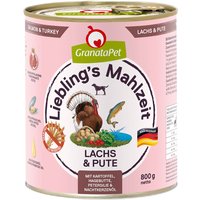 12x800g GranataPet Liebling's Mahlzeit saumon, dinde - Pâtée pour chien